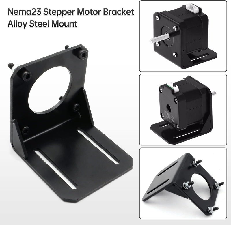 RATTMMOTOR 1Pcs Nema23 Stepper Motor Bracket Mount Steel Mounting Support Base 57 Stepping Motor Holder with Screws for Nema 23 Clamp CNC Parts CNC Router Milling Engraving Machine Fixed Seat - Image 4